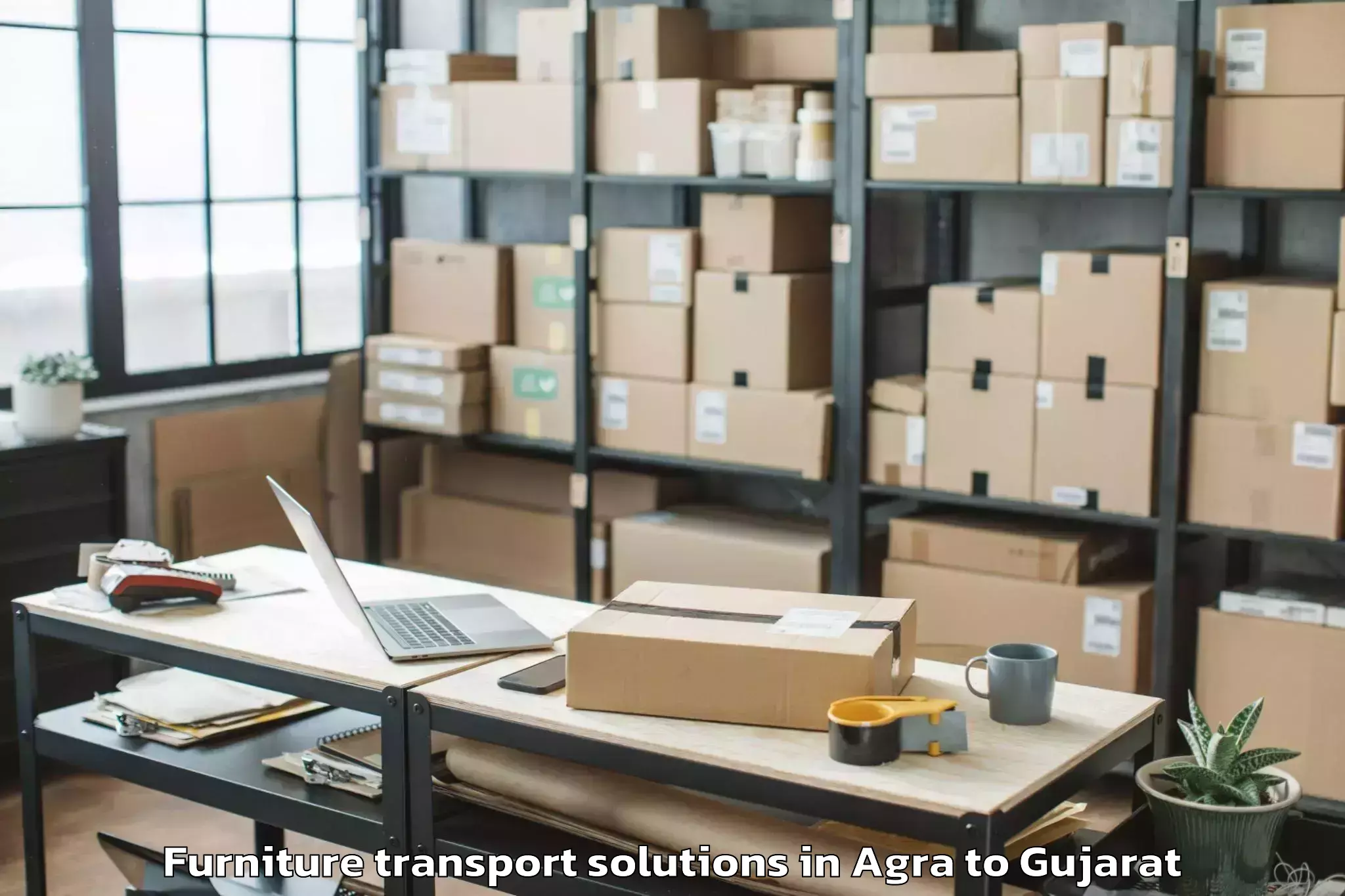 Reliable Agra to Unjha Furniture Transport Solutions